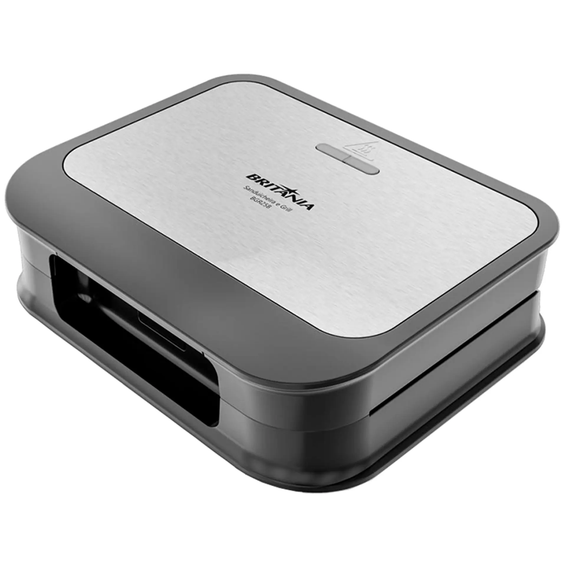Grill Sanduicheira Britânia BGR25B Antiaderente 750W - Preto/Inox - 110 Volts