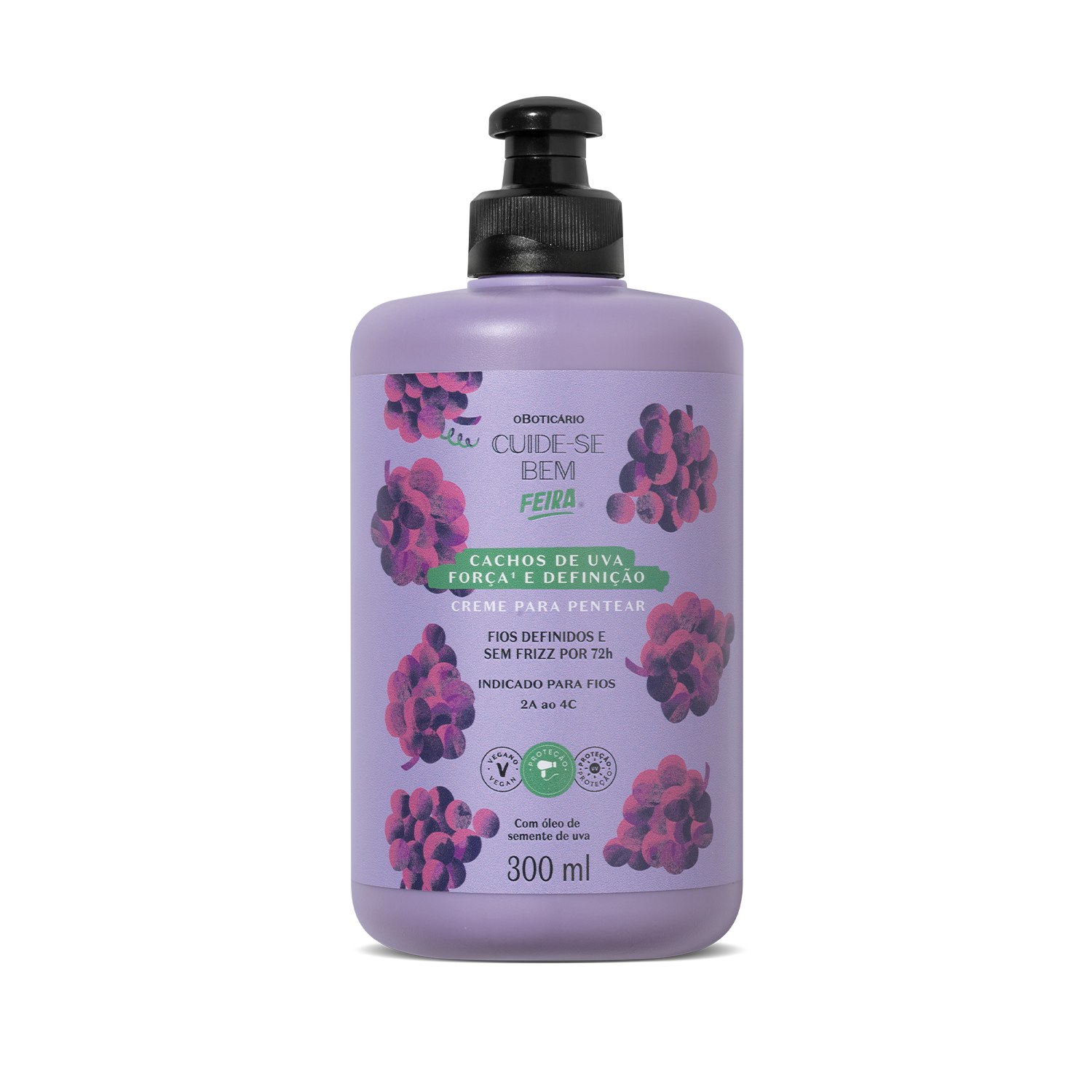 Combo Cuide-se Bem Cachos de Uva: Shampoo 270ml + Condicionador 250ml +Creme Para Pentear 300ml