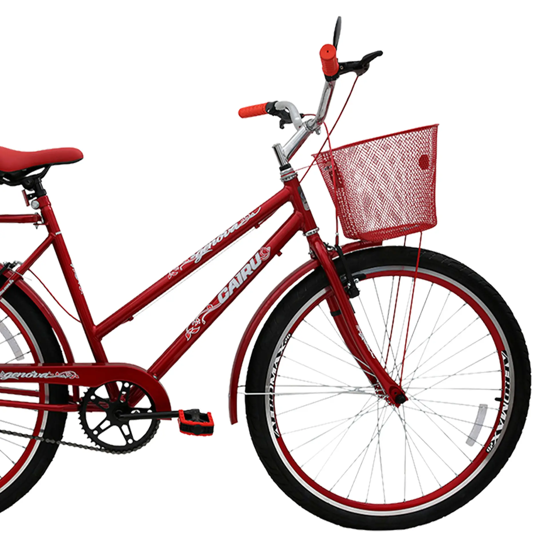 Bicicleta Aro 26 Cairu Personal Genova Freio V-Brake com Cestinha - Vermelho