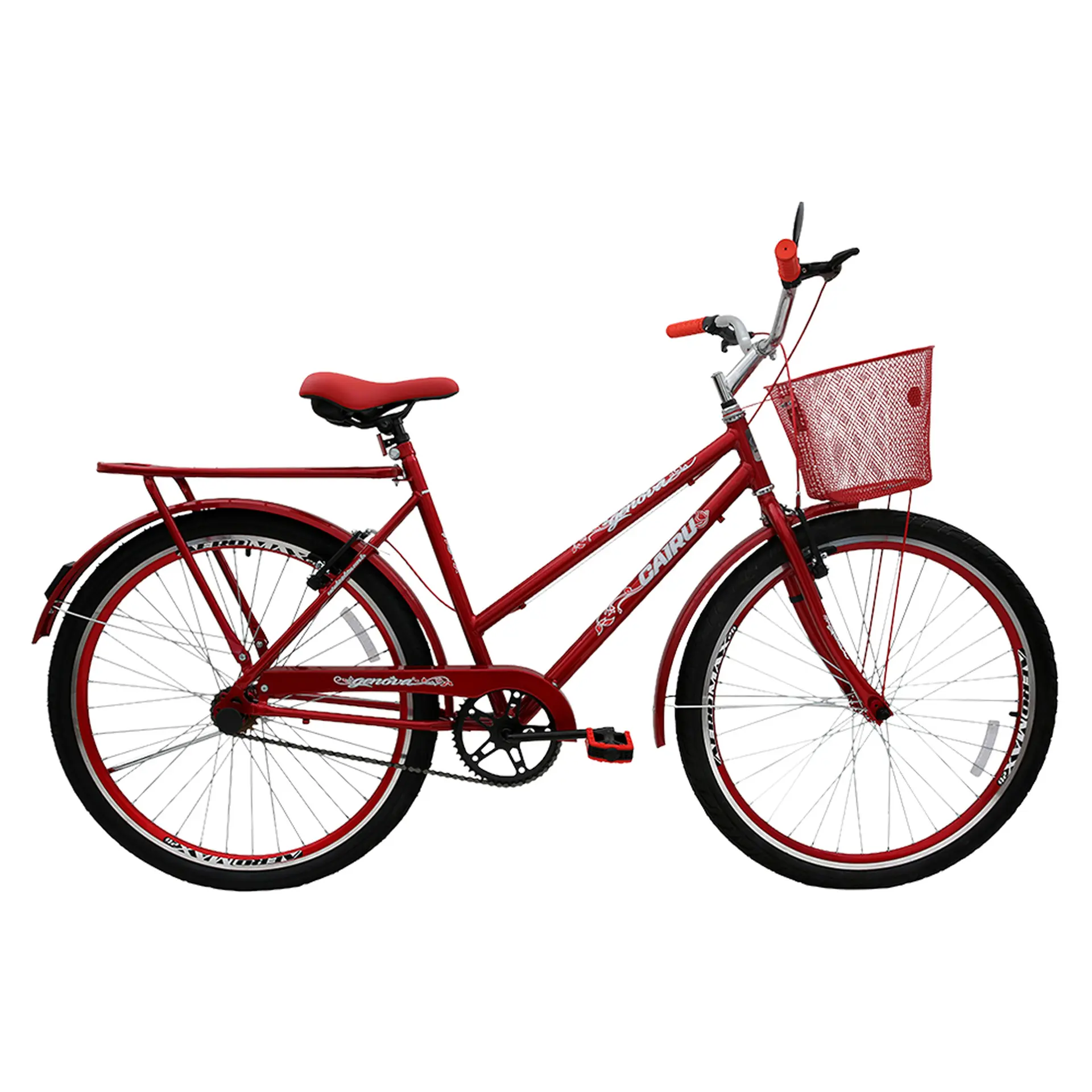 Bicicleta Aro 26 Cairu Personal Genova Freio V-Brake com Cestinha - Vermelho