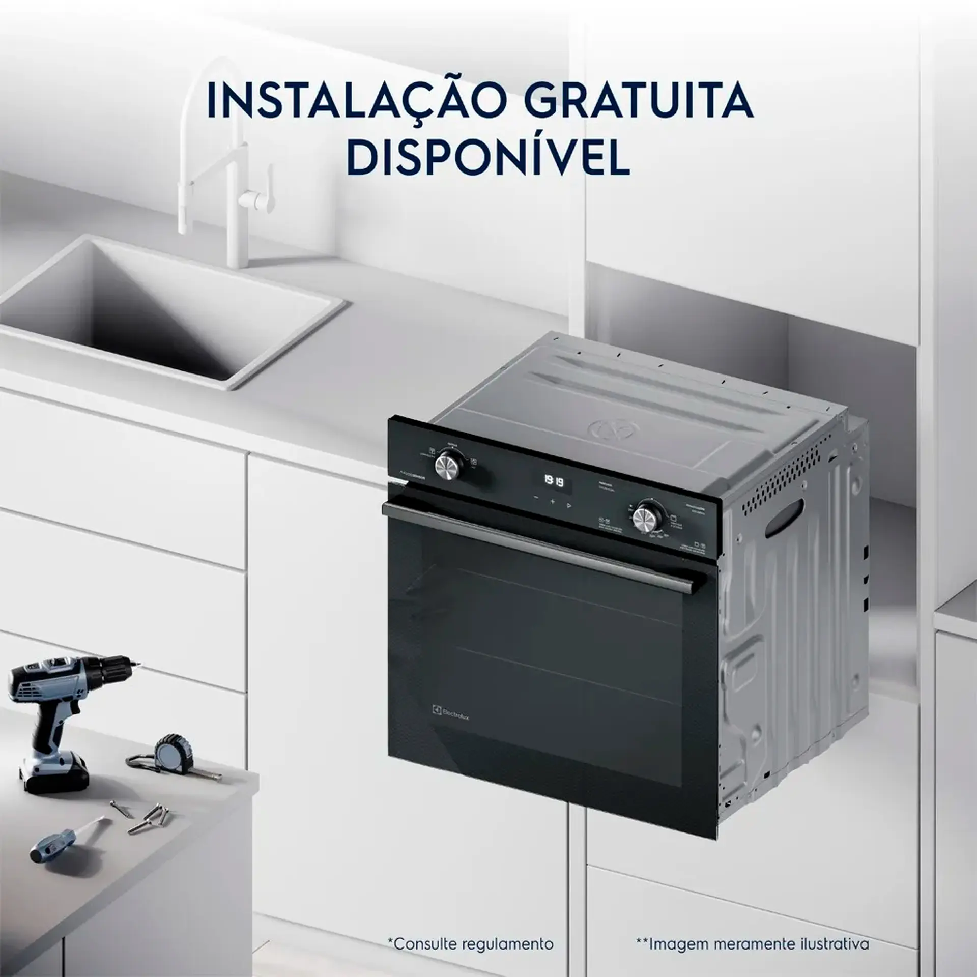 Forno Elétrico de Embutir Electrolux OE8EL 80L Mecânico 2049W - Preto - 220 Volts