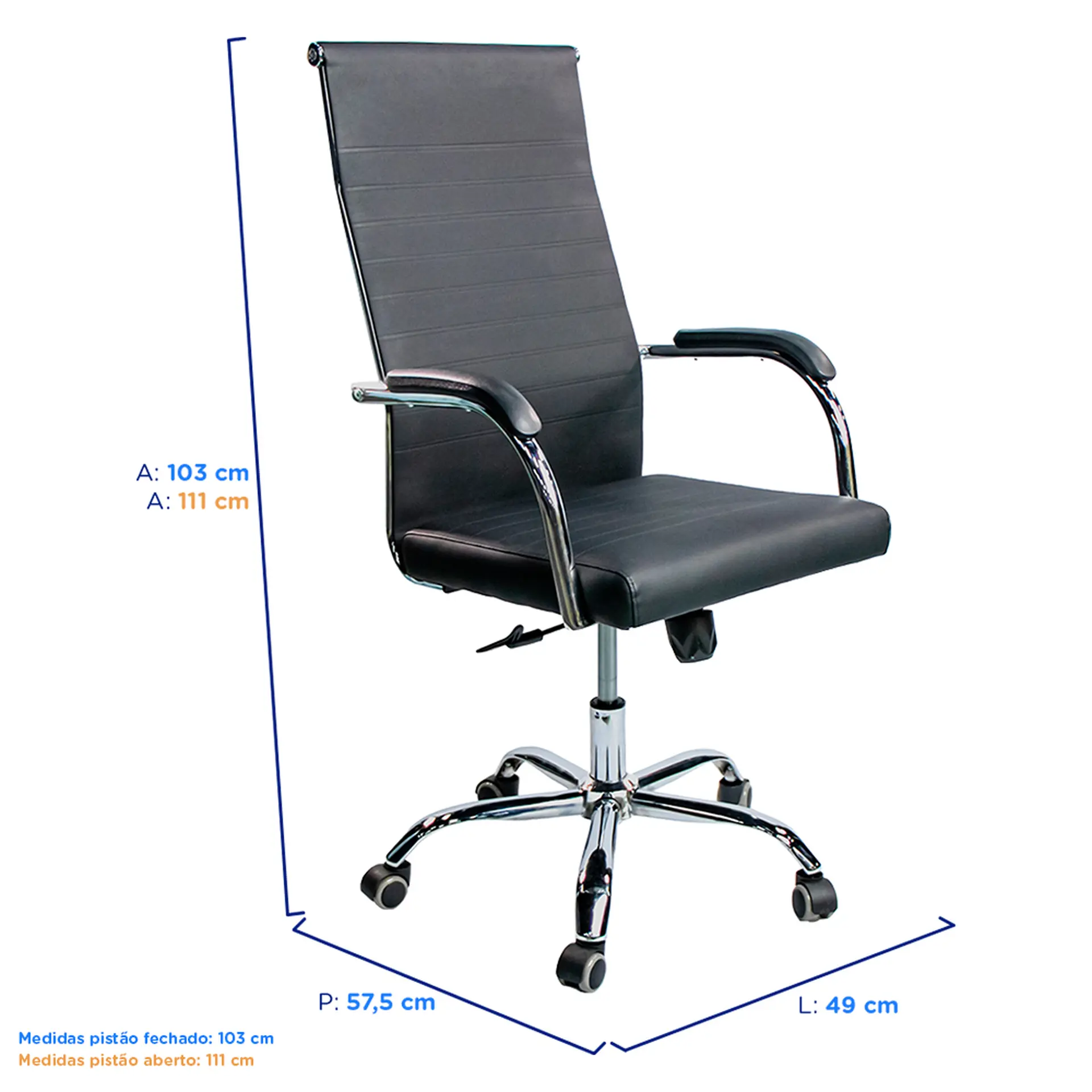 Cadeira Giratória Mark Blank Diretor CMB-D1 - Preto