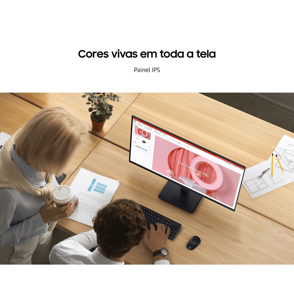 Monitor Samsung Tela 27 LED IPS 100Hz 5ms Full HD Preto 1x HDMI 1x VGA LS27D300GALMZD