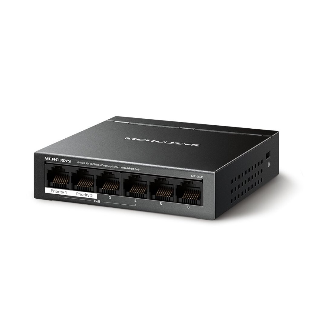 Switch PoE+ Mercusys MS106LP 6 Portas 10/100 Mbps