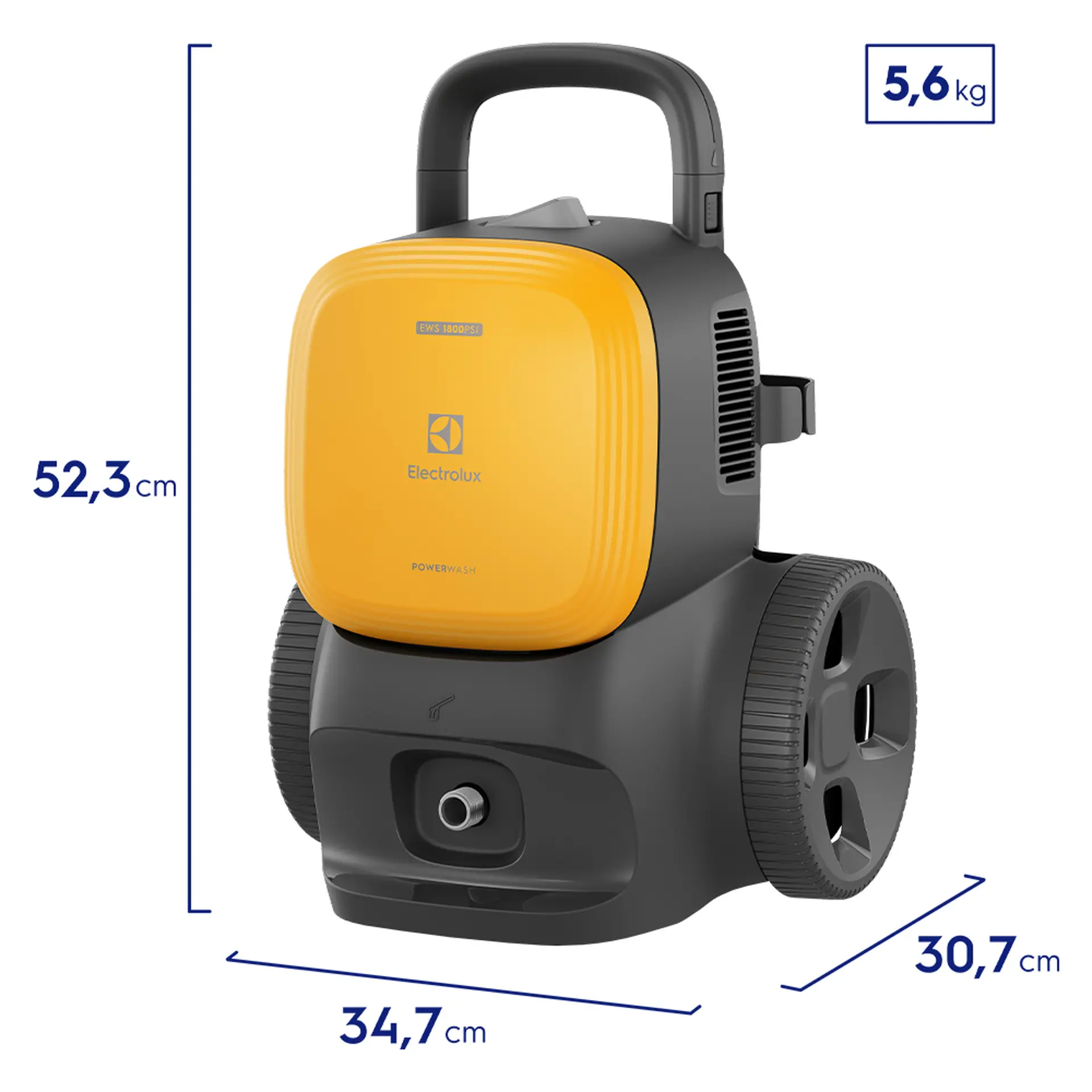 Lavadora de Alta Pressão Electrolux PowerWash EWS180 1800PSI 1400W 3410ANBR - Amarelo/Preto - 110 Volts