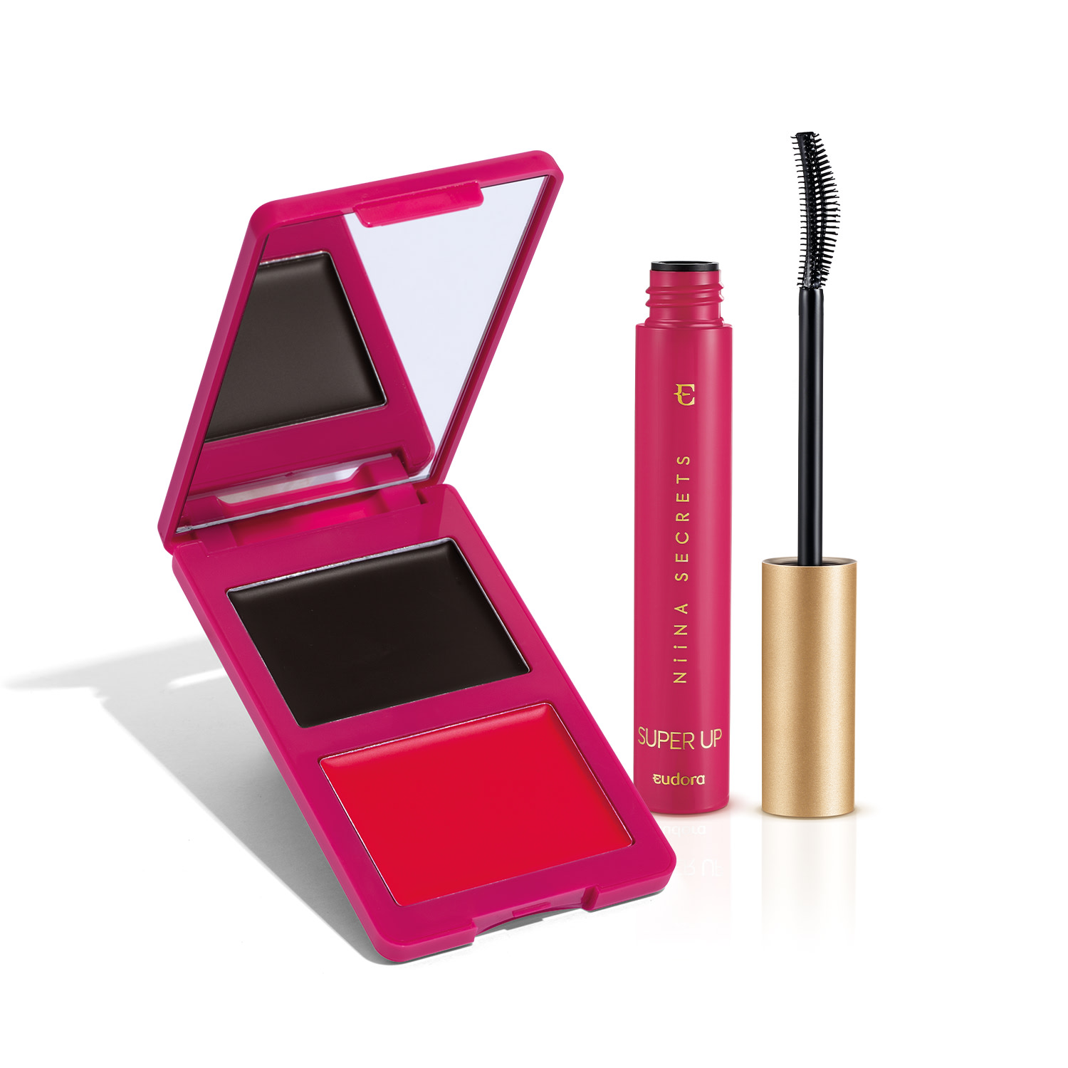 Combo Niina Secrets: Paleta Multifuncional Luminous Summer Cor 3 7g + Máscara para Cílios Super Up 8g