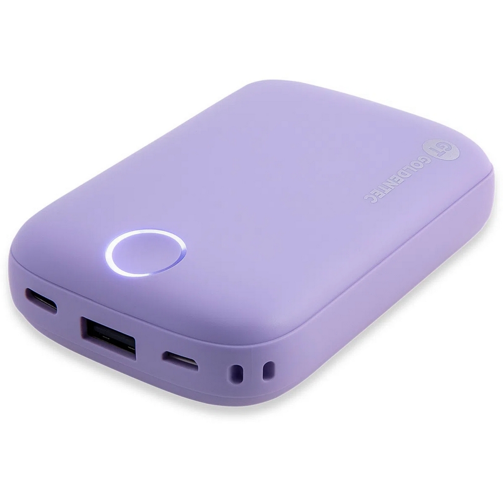 Carregador de Celular Portátil Power Bank 10.000mAh 1 USB 2.1A Roxo Goldentec - GT - 44296