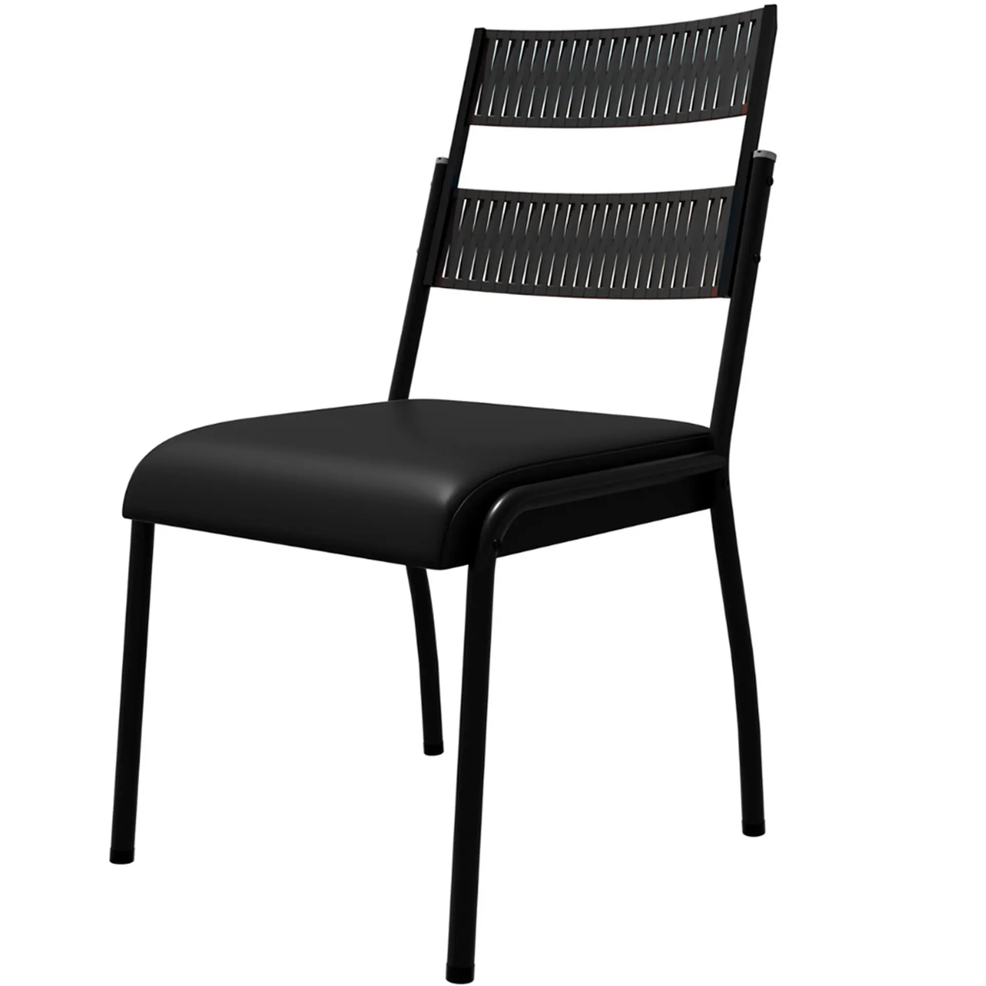 Conjunto de Mesa 4 Cadeiras Tampo MDP BP Valencia Fabone - Preto Fosco