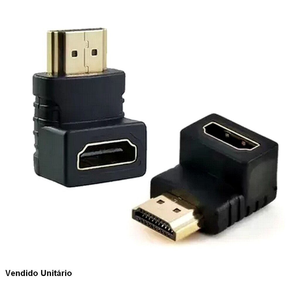 Adaptador HDMI Fêmea - HDMI Macho Formato em L 90 Graus - Proeletronic - ADHD9001 - Unitário