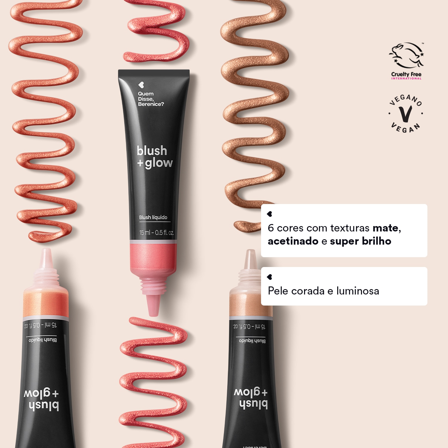Blush Líquido Blush +Glow Rosa Rosedourex Quem Disse, Berenice? 15ml