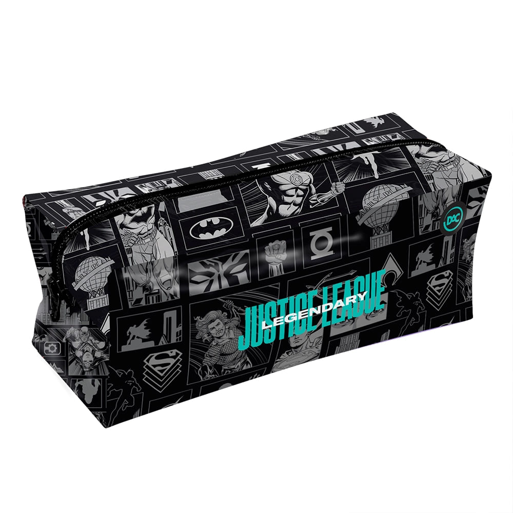 Estojo Escolar DAC Liga da Justiça em PVC Cristal Grande