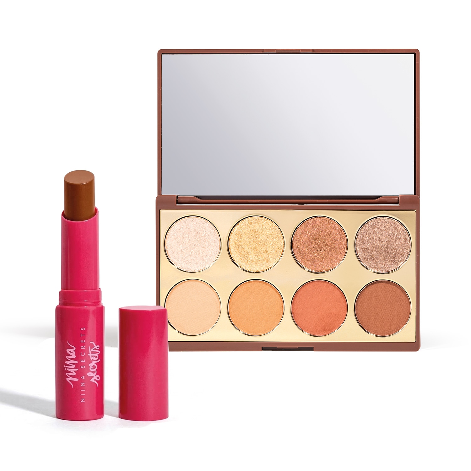 Combo Niina Secrets: Palette de Sombras Neutrals 5,6g + Hidra Balm Caramelo 3,2g
