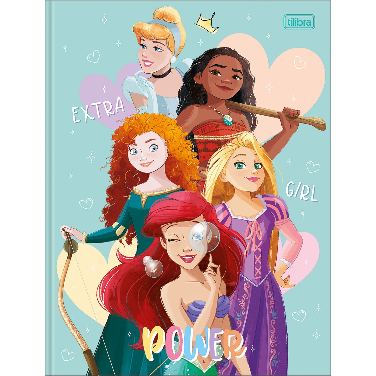 Caderno Brochura Tilibra Capa Dura Princesas 80 Folhas Sortido