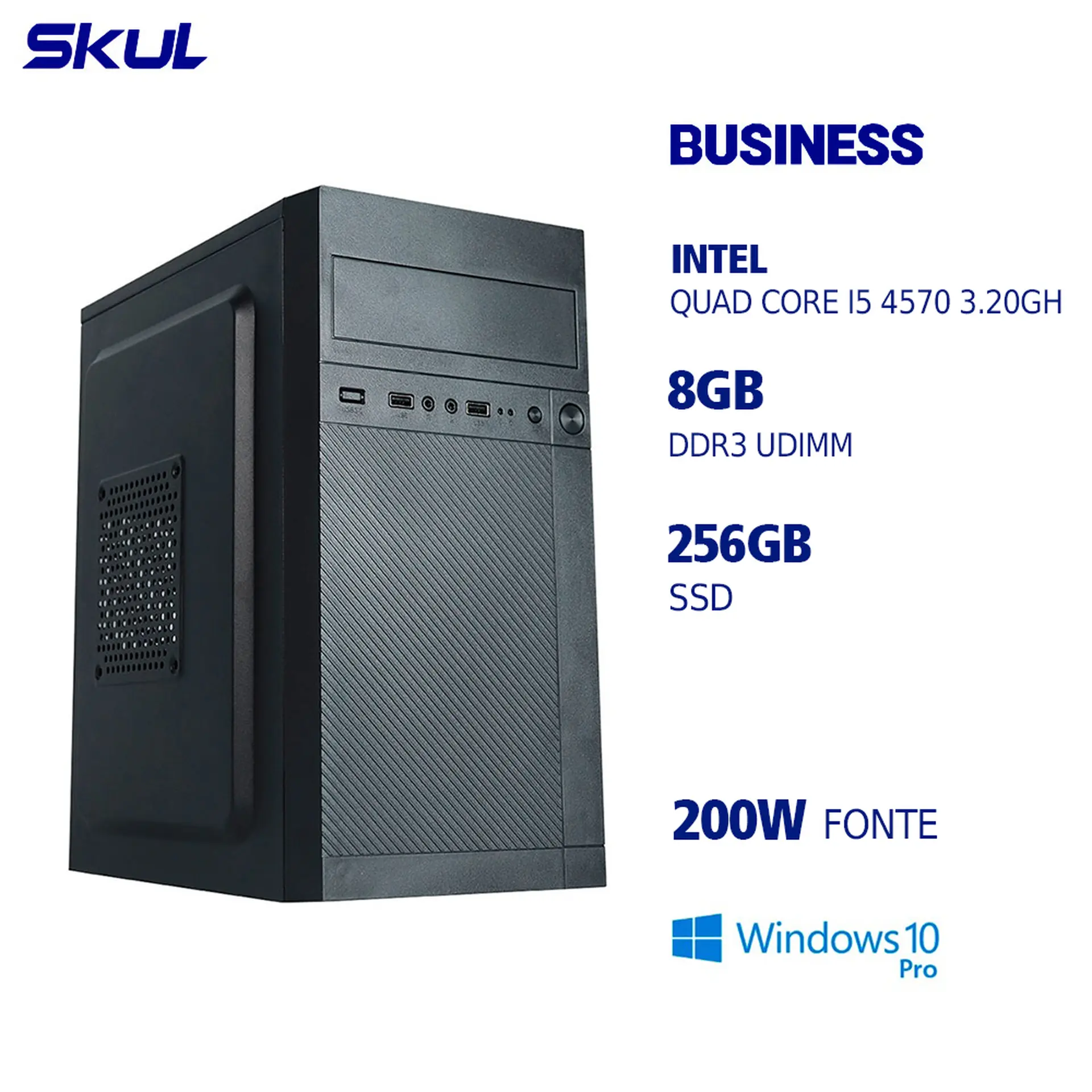 Computador Skul B500 Quad Core i5 W10 8GB 256GB SSD 213775 - Preto - Bivolt