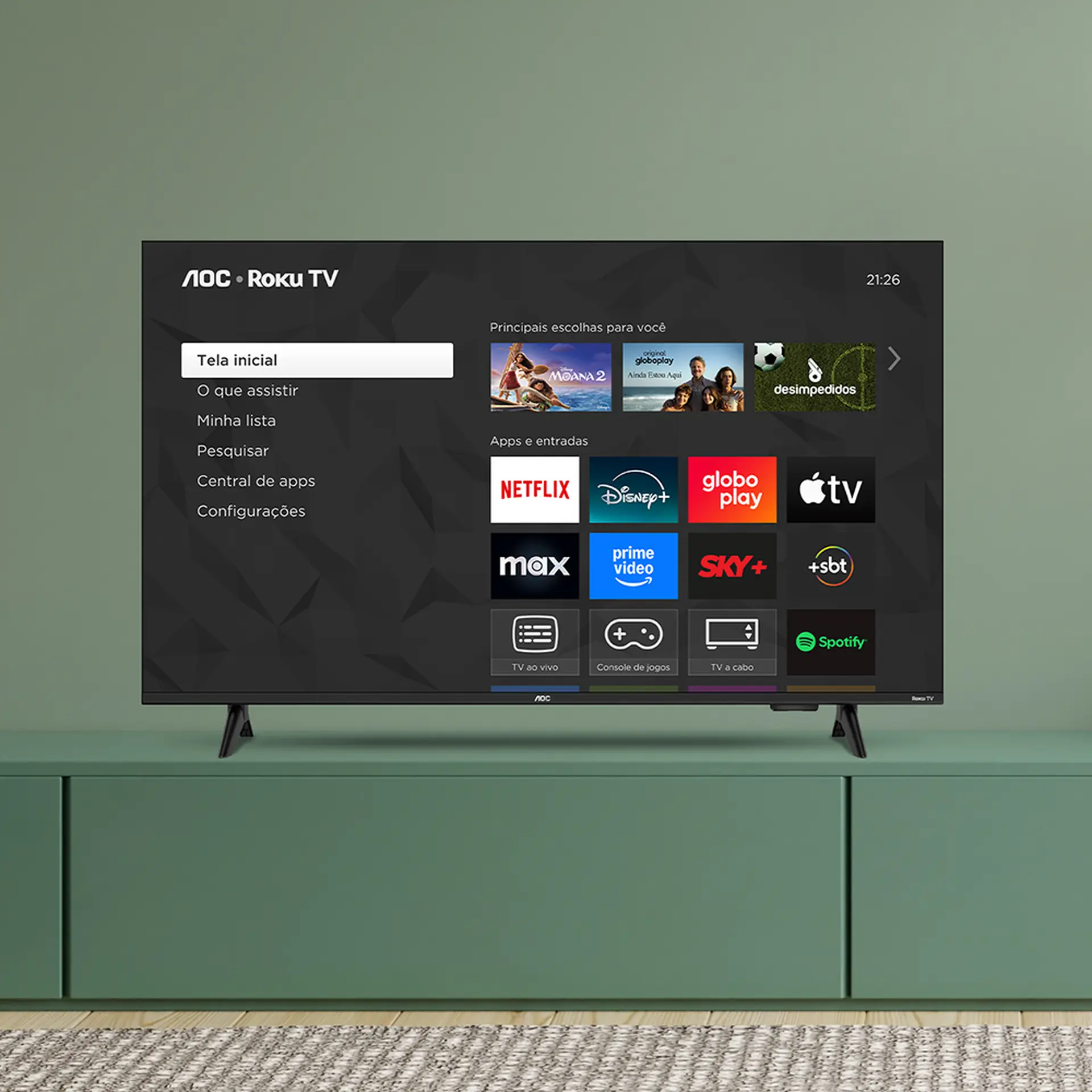 Smart TV AOC DLED 32" WI-FI Roku TV Quad Core 32S5155/78G