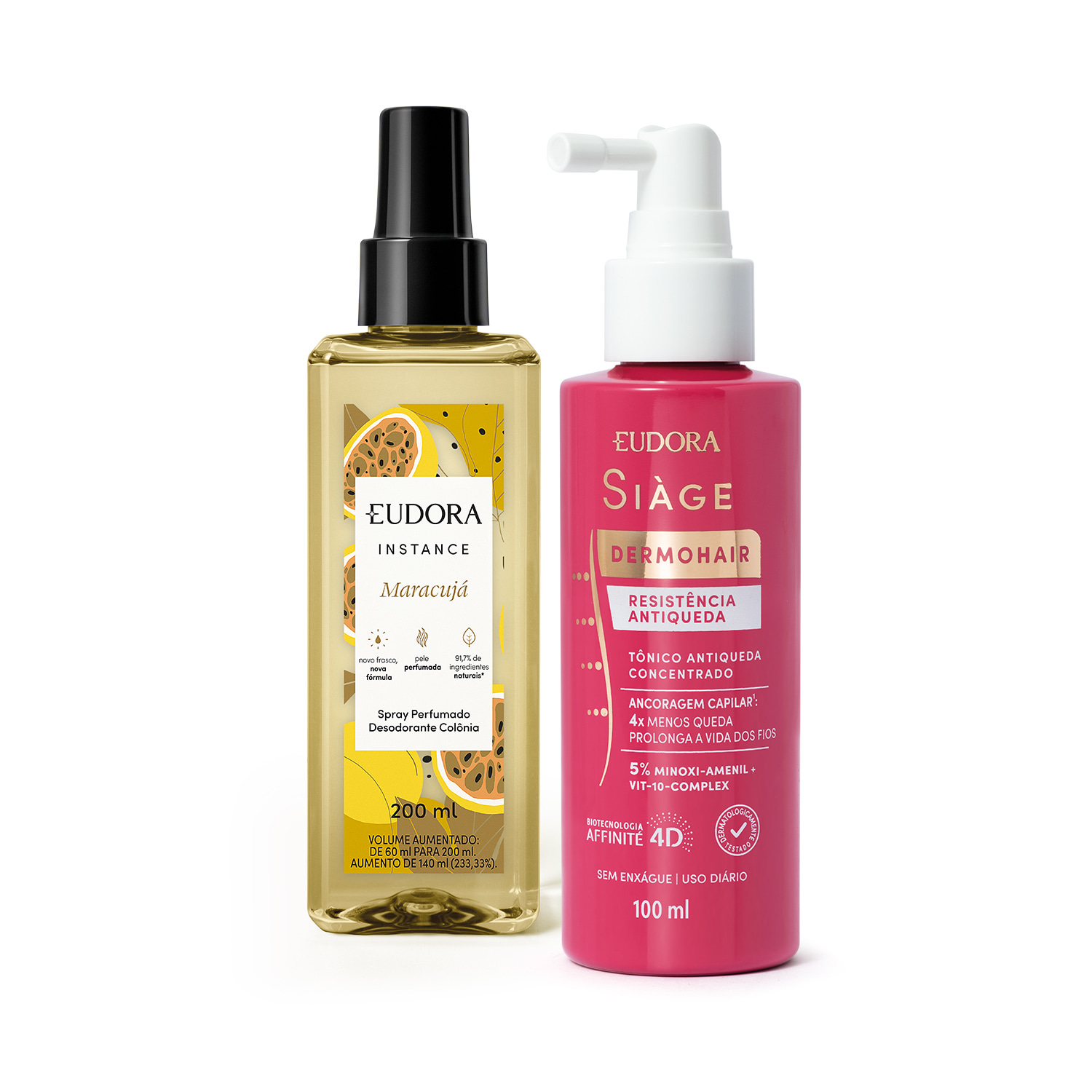 Combo Spray Perfumado Instance Maracujá 200ml + Tônico Concentrado Siàge 100ml