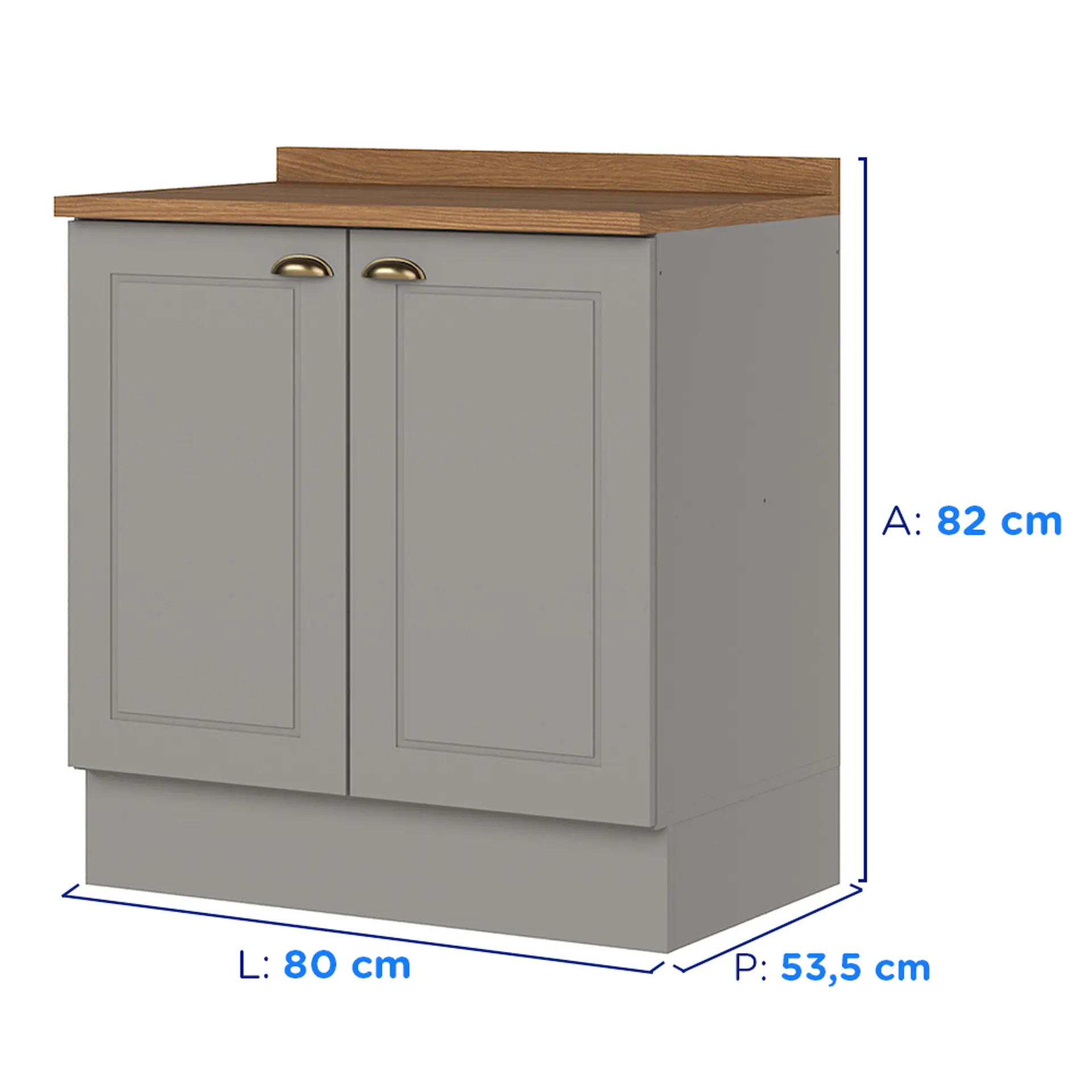 Cozinha Modulada 5 Peças 11 Portas 5 Gavetas Americana Henn - Cinza