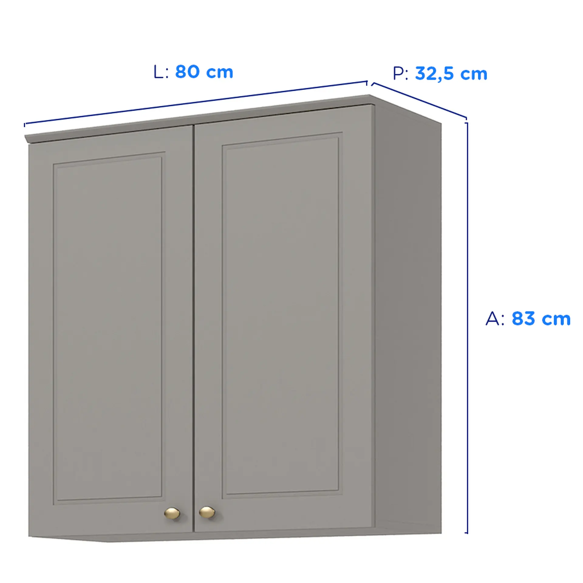 Cozinha Modulada 5 Peças 11 Portas 5 Gavetas Americana Henn - Cinza