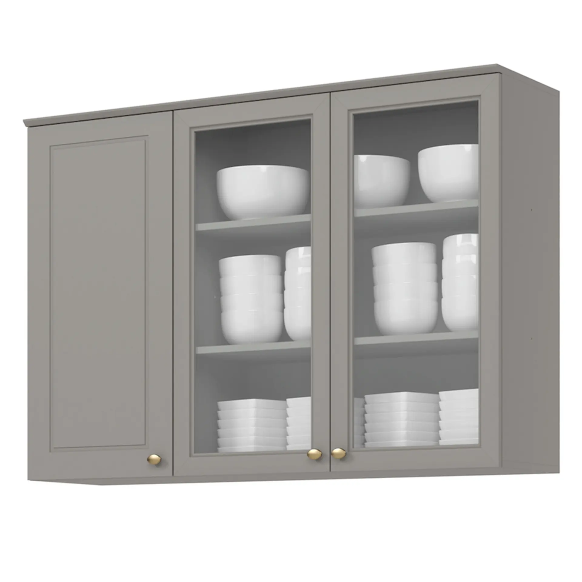 Cozinha Modulada 5 Peças 11 Portas 5 Gavetas Americana Henn - Cinza