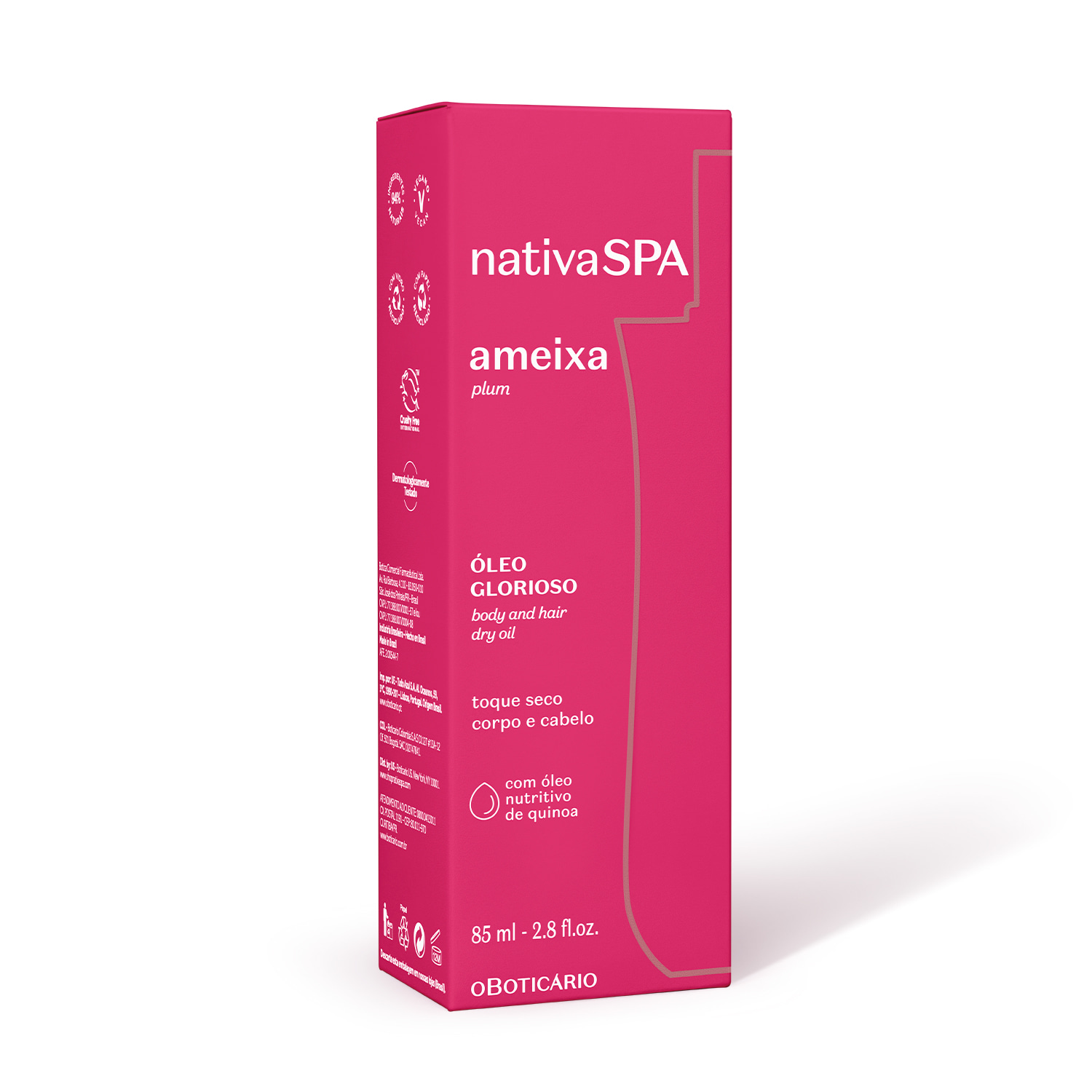 Óleo Multifuncional Glorioso Corpo e Cabelos Nativa SPA Ameixa Plum 85ml