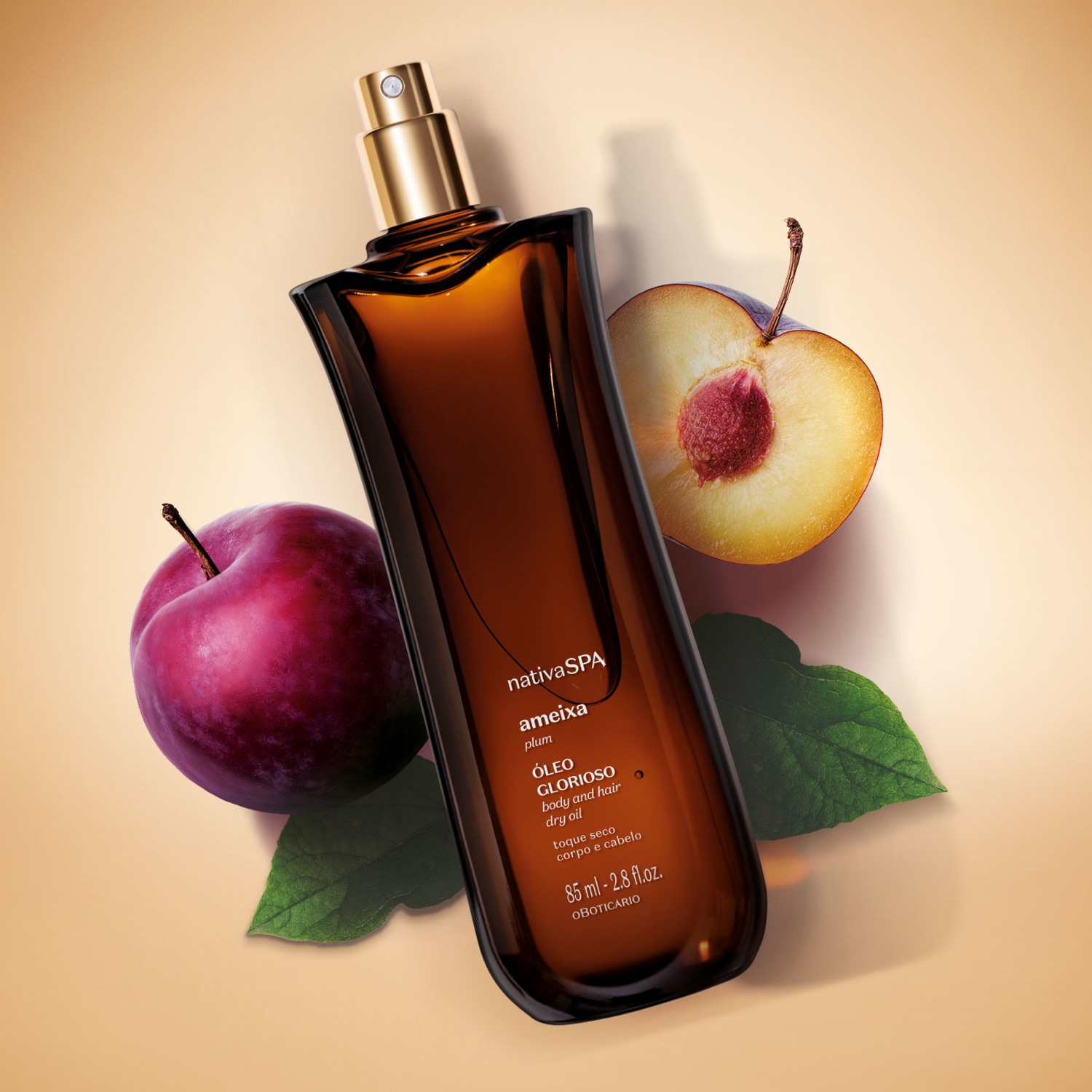 Óleo Multifuncional Glorioso Corpo e Cabelos Nativa SPA Ameixa Plum 85ml
