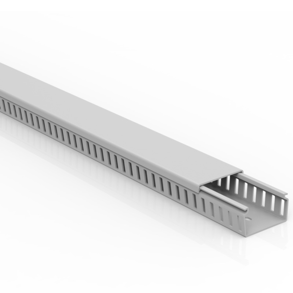 Canaleta Semiaberta Enerbras Barra 2 Metros 50x30mm Cinza - Unitário - 5030-E/S