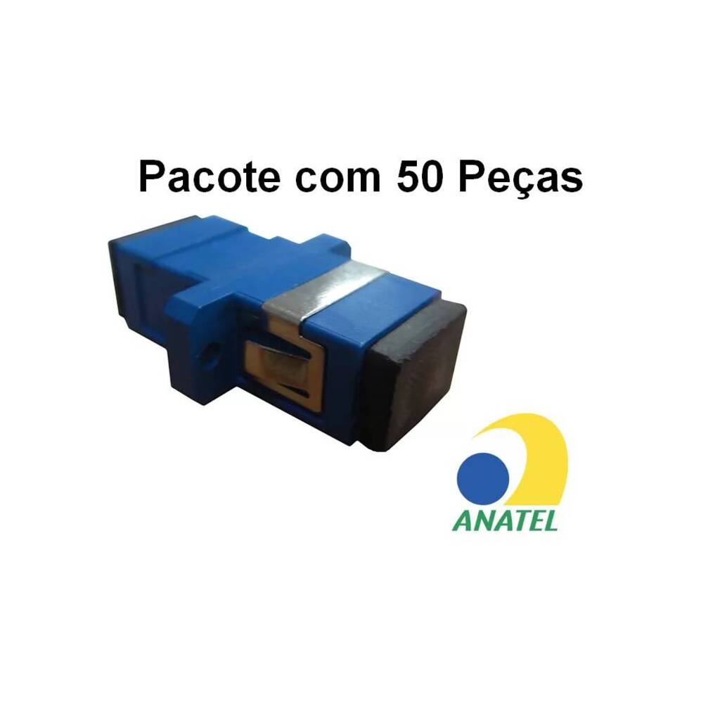 Adaptador SC/UPC Simplex Fibra Óptica Seccon SecFiber - NKLT-NCPSCXBL-21 - Pacote com 50 unidades