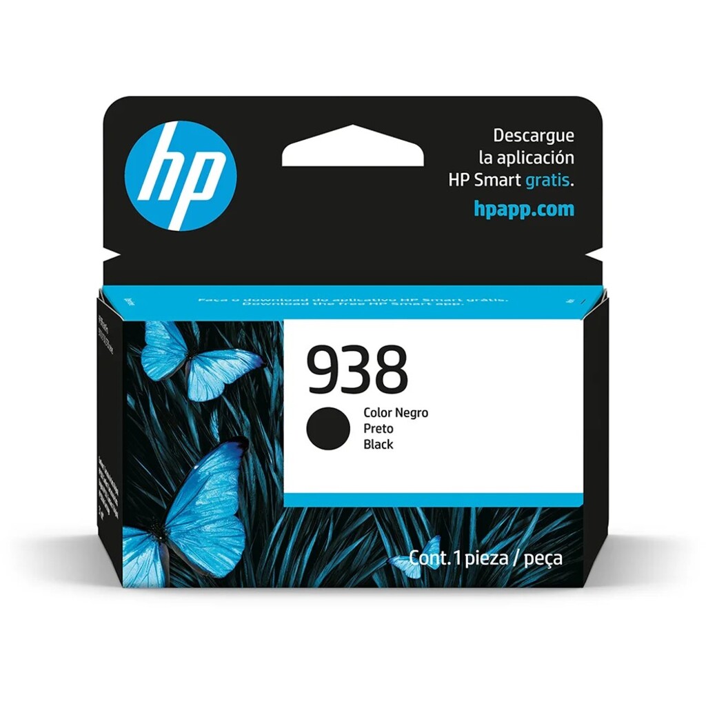 Cartucho de Tinta HP 938 Preto Original - 4S6X8PL - 1250 páginas para 9110, 9120, 9130, 9720, 9730