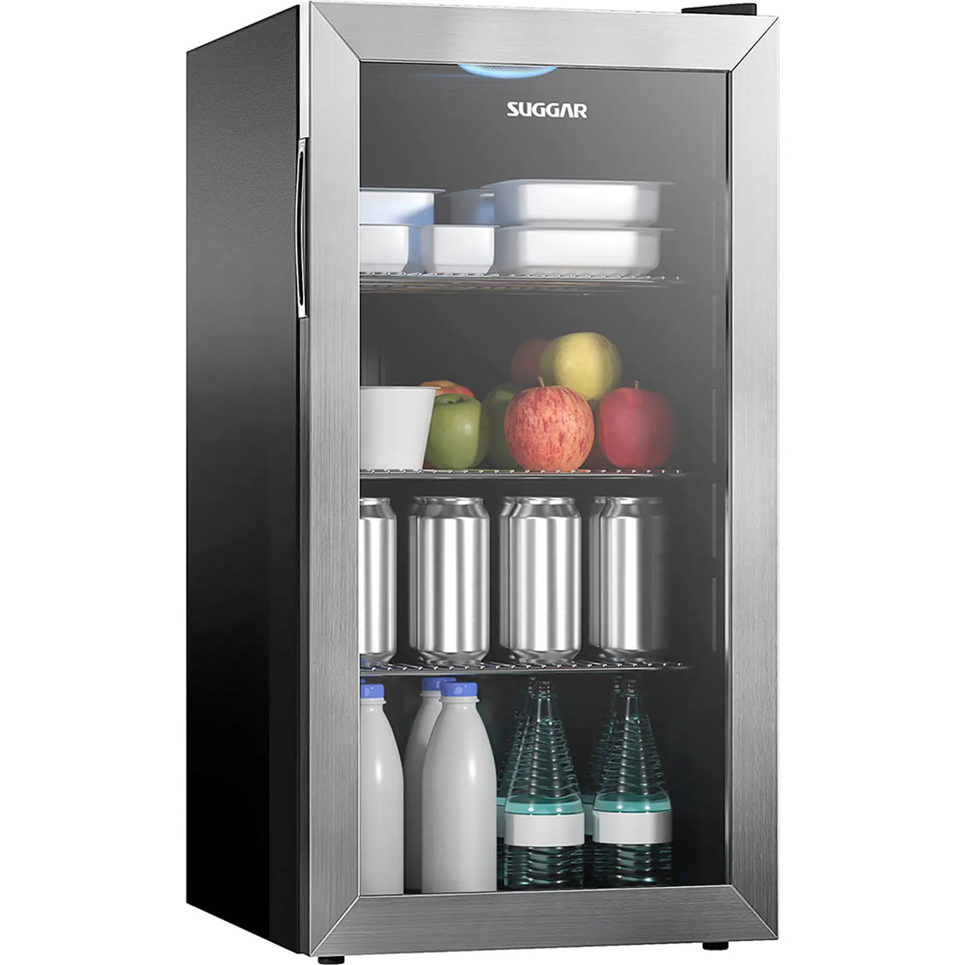 Frigobar Suggar 88L 1 Porta Degelo Manual Prateleiras Removíveis FB881 - Inox - 220 Volts