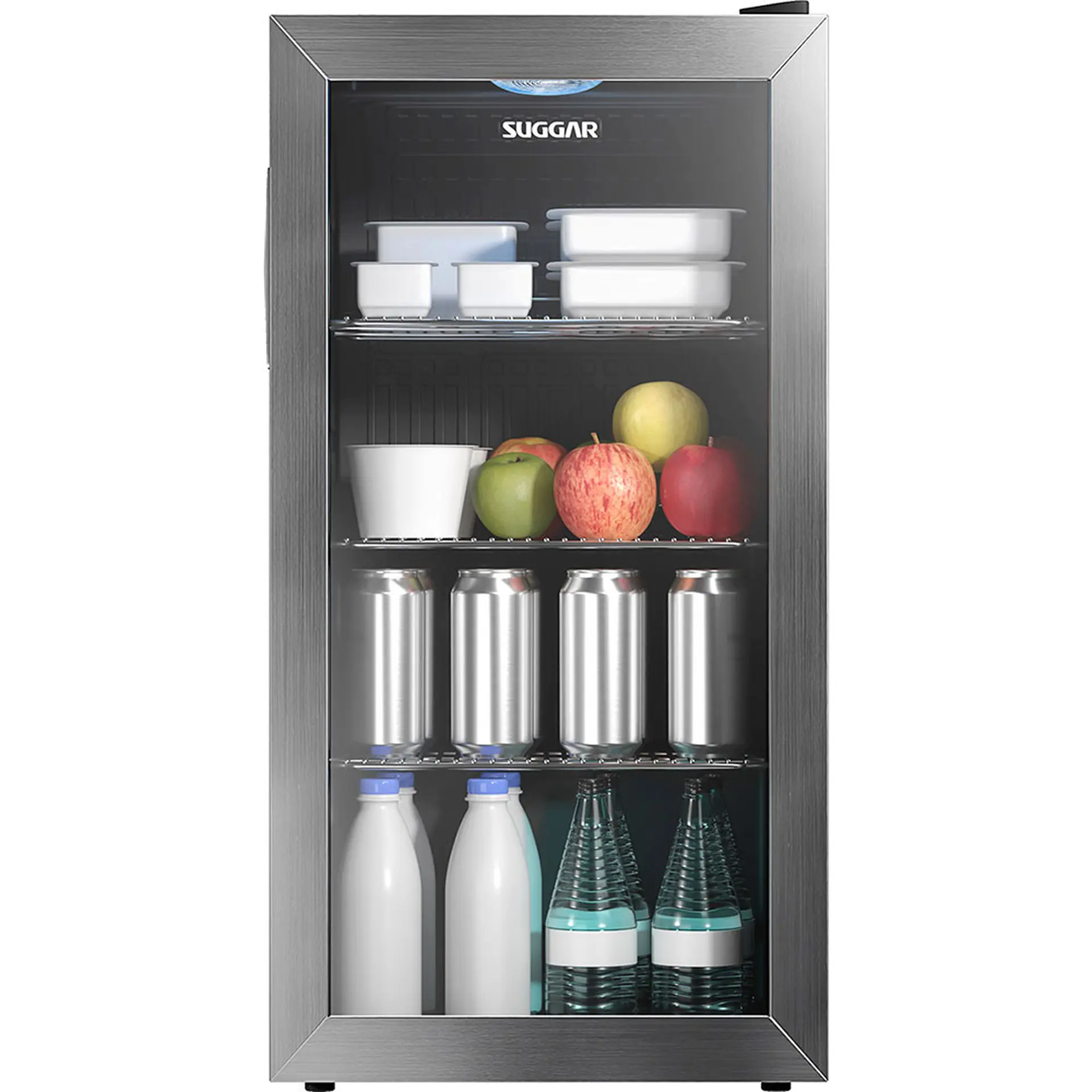 Frigobar Suggar 88L 1 Porta Degelo Manual Prateleiras Removíveis FB881 - Inox - 220 Volts