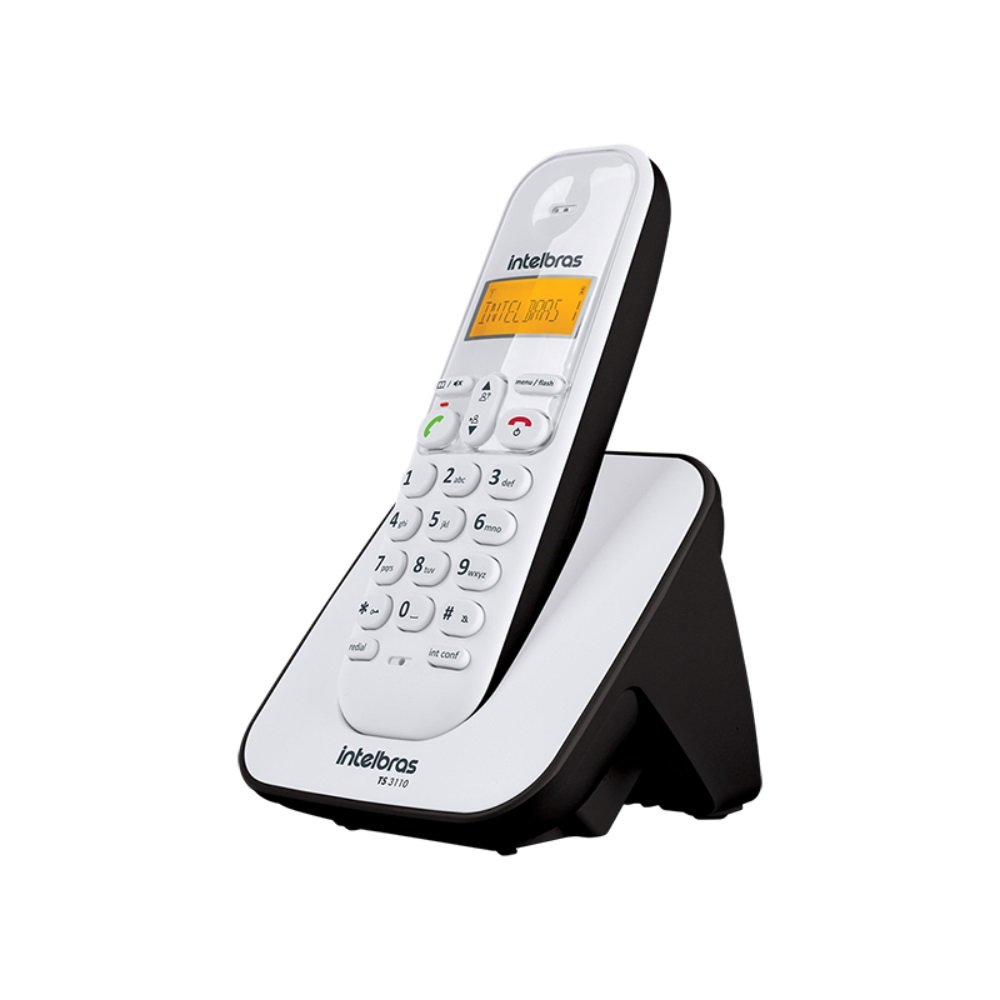 Telefone Sem Fio TS 3110 Branco e Preto Intelbras
