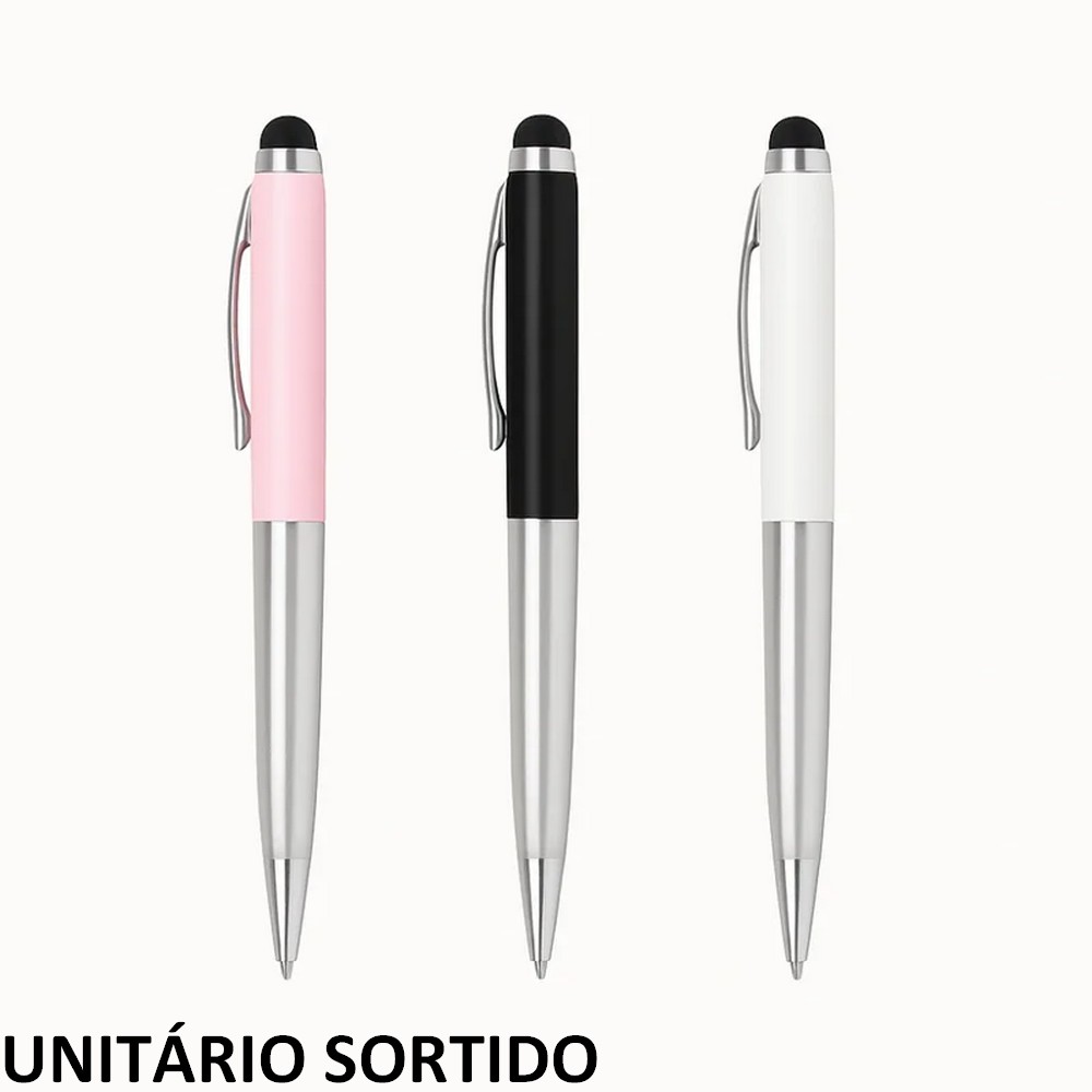 Caneta Esferográfica 1.0mm Média Retrátil Azul Touch Smarthphone BRW Unitário Sortido CA0707