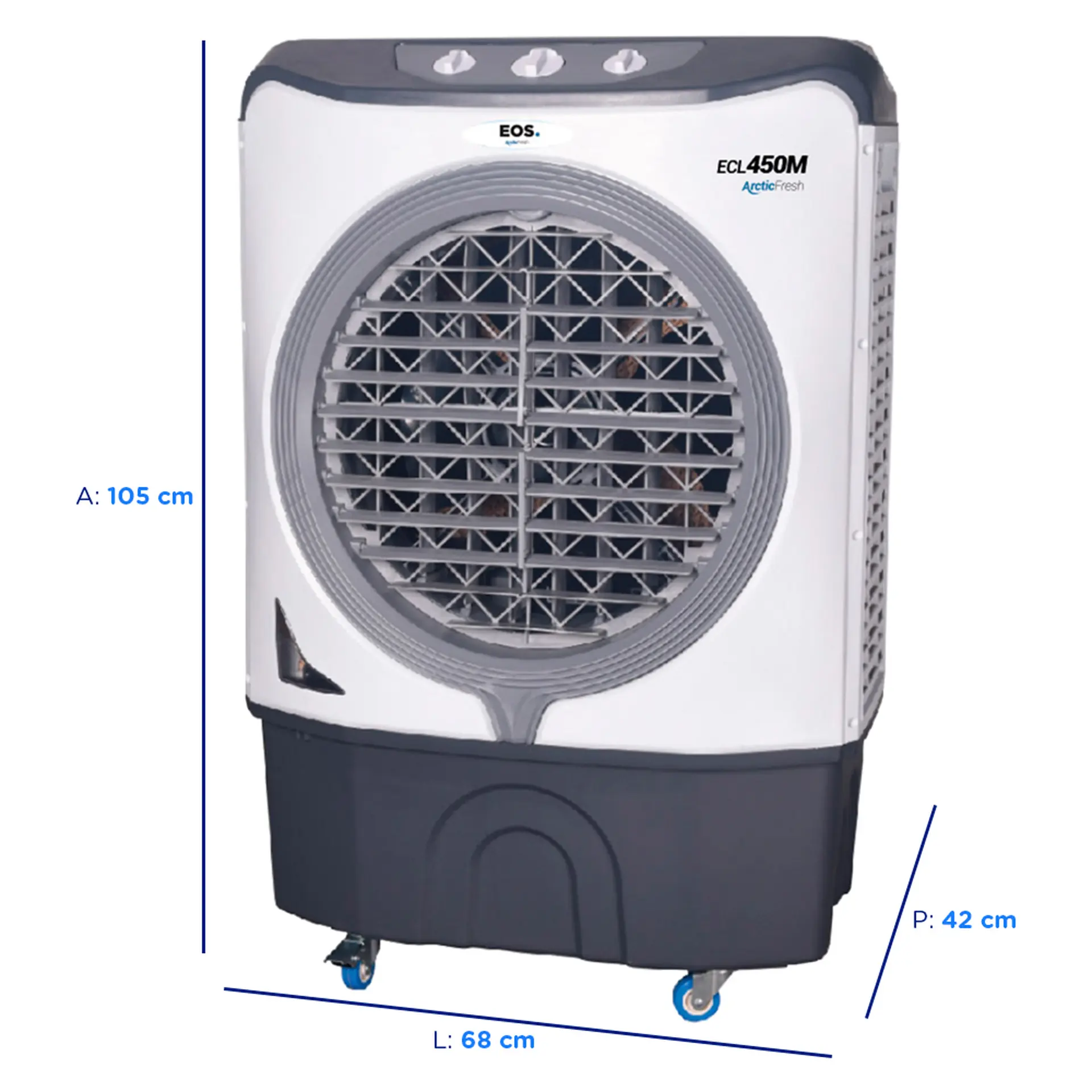 Climatizador de Ar Portátil 4 em 1 EOS Arctic Fresh 45L ECL450M 3 Velocidades - Branco - 110 Volts