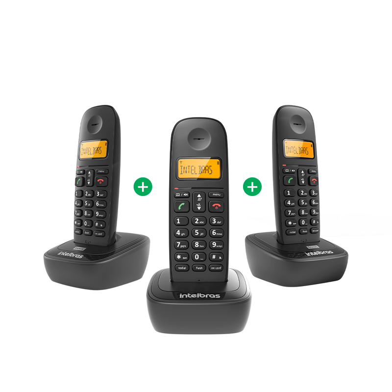 Kit Telefone Sem Fio Base + 2 Ramais Intelbras TS 2513