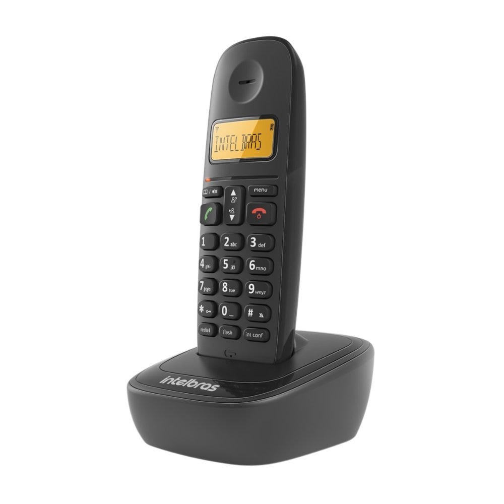 Telefone sem Fio Intelbras com Identificador de Chamadas Preto - TS2510 - Suporta até 7 Ramais