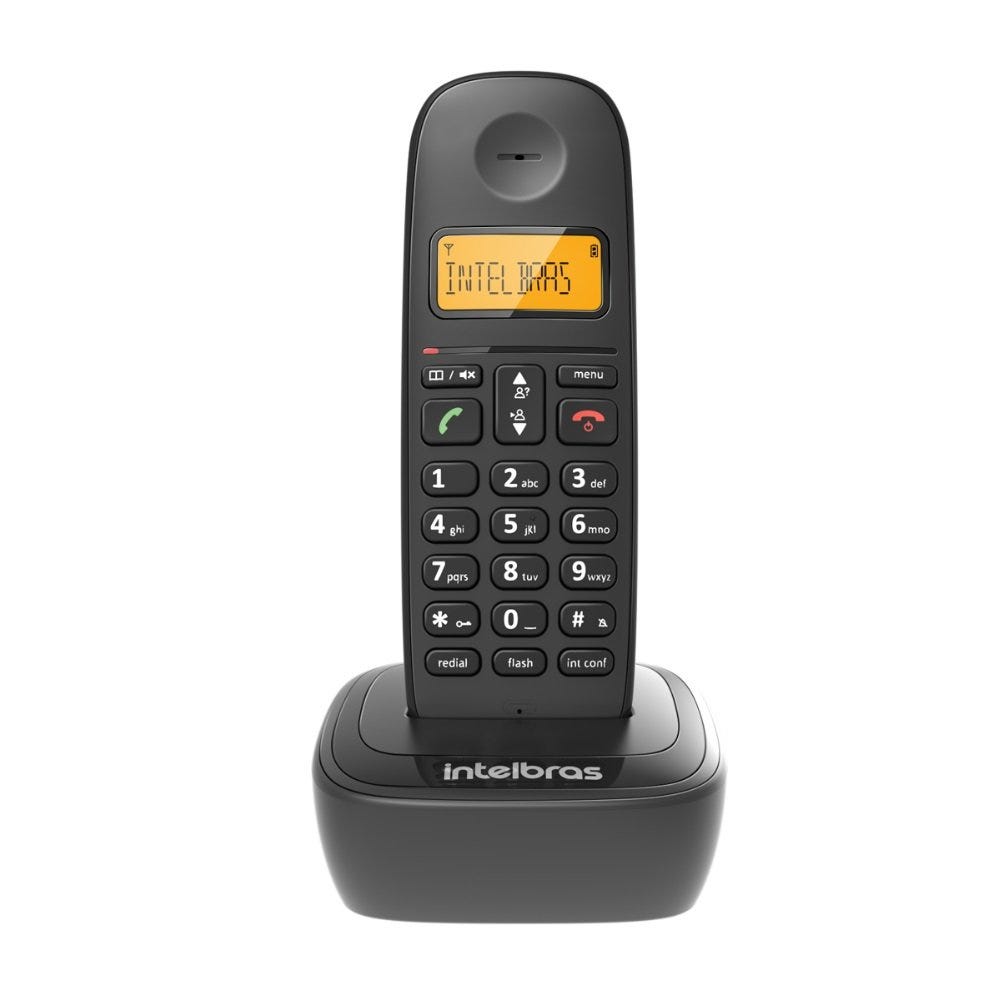 Telefone sem Fio Intelbras com Identificador de Chamadas Preto - TS2510 - Suporta até 7 Ramais