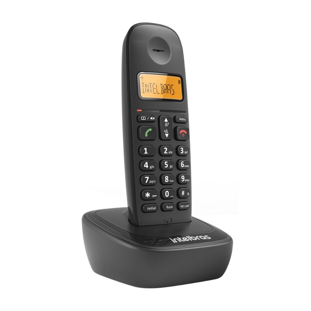 Telefone sem Fio Intelbras com Identificador de Chamadas Preto - TS2510 - Suporta até 7 Ramais