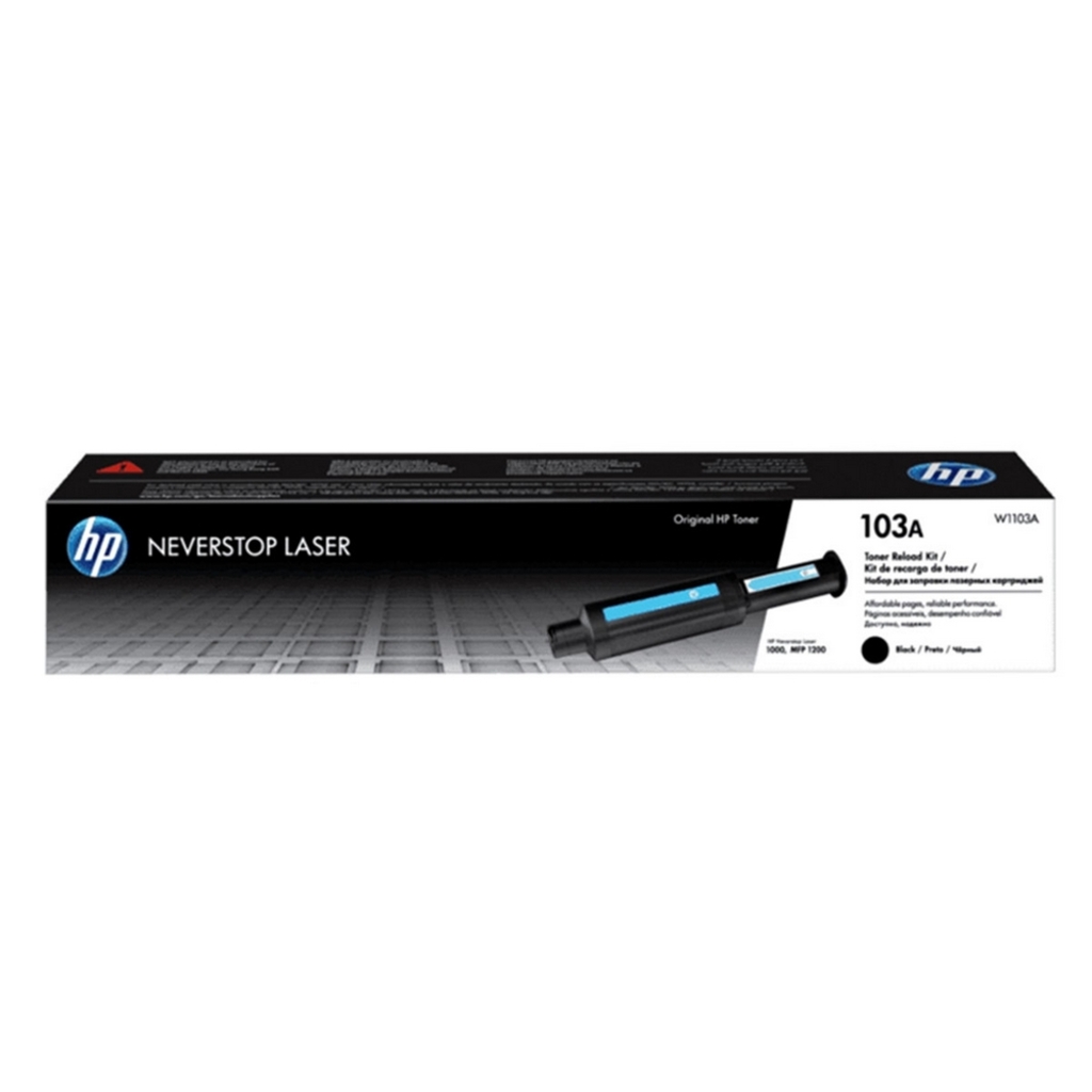 Toner HP Neverstop 103A Preto Original - W1103A - 2.500 páginas para HP Neverstop Laser 1000 Printer series, HP Neverstop Laser MFP 1200 Printer serie