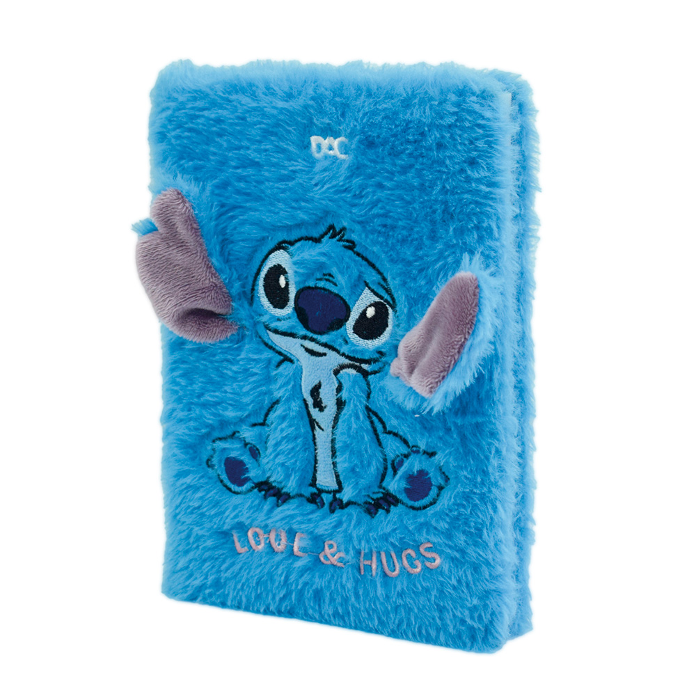 Caderno de Anotações DAC Stitch Fluffy Pelúcia Médio