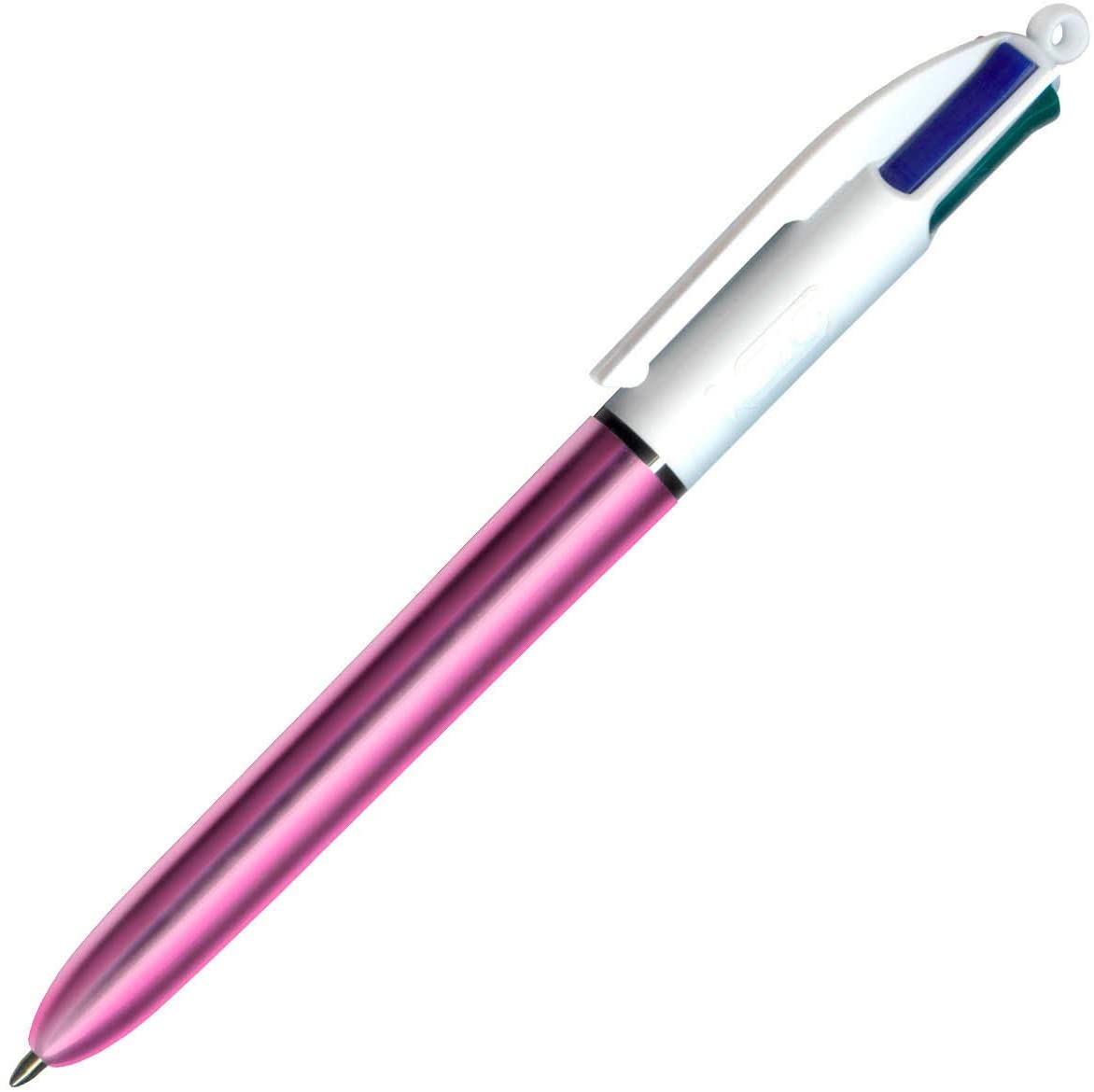 Caneta BIC Esferográfica 4 Cores 1.0mm Metálica Rosa