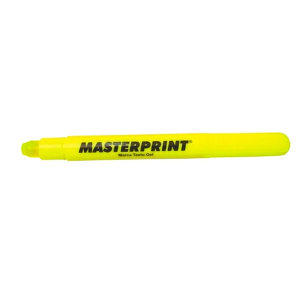 Caneta Marca Texto Gel Amarelo Caixa com 6 Unidades - Masterprint - MP613