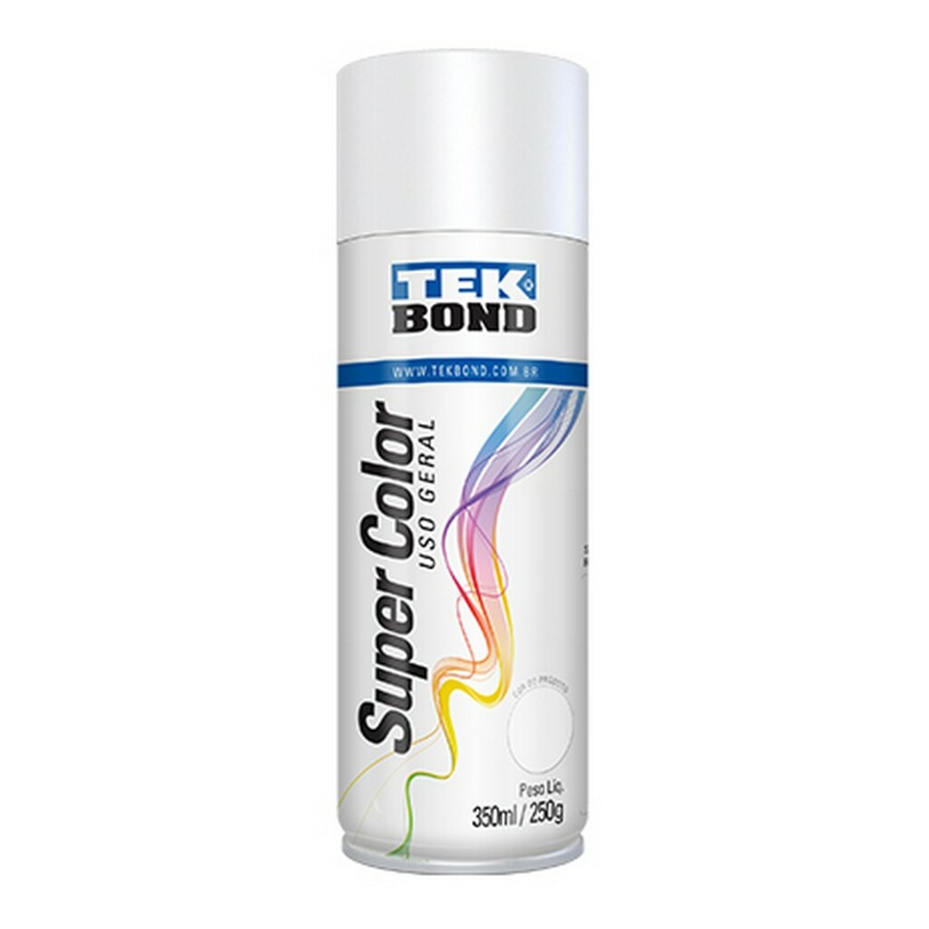 Tinta Spray Super Color Branco Fosco Uso Geral 350ml/250g - Tekbond - 23101006900