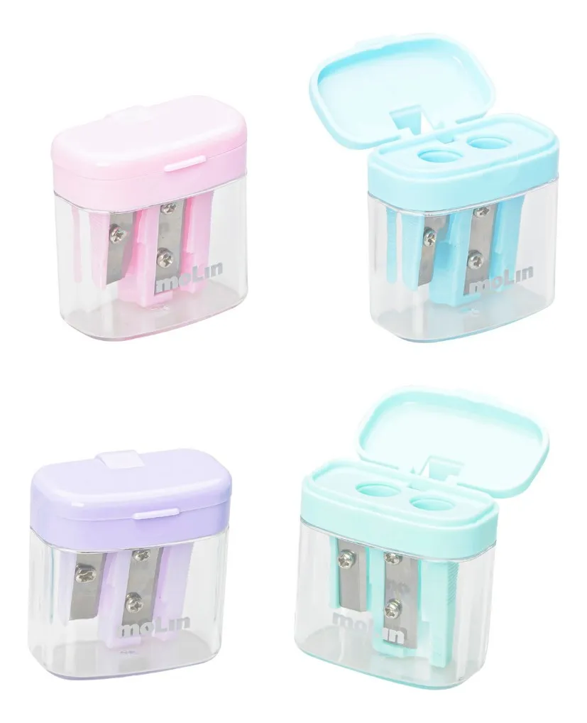 Apontador Molin Mini com Depósito Duplo Twin Pastel Unidade Sortido