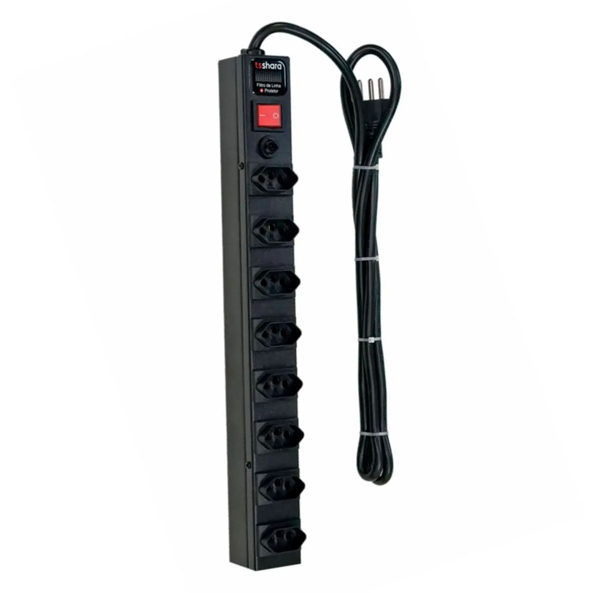 Filtro de Linha + Protetor 8 Tomadas TS Shara 562 - Preto - Bivolt