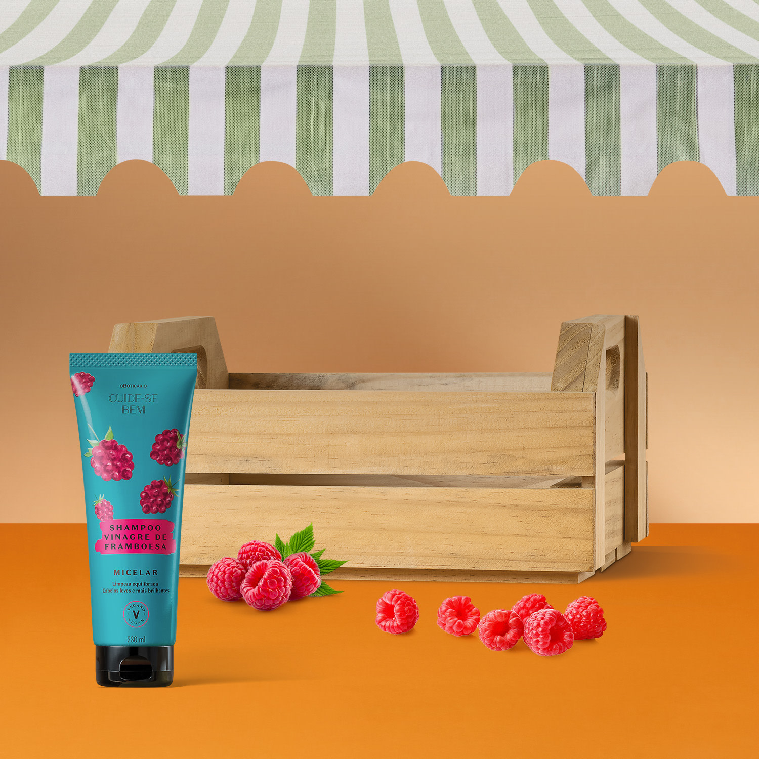 Shampoo Vinagre de Framboesa Cuide-se Bem Feira 230ml
