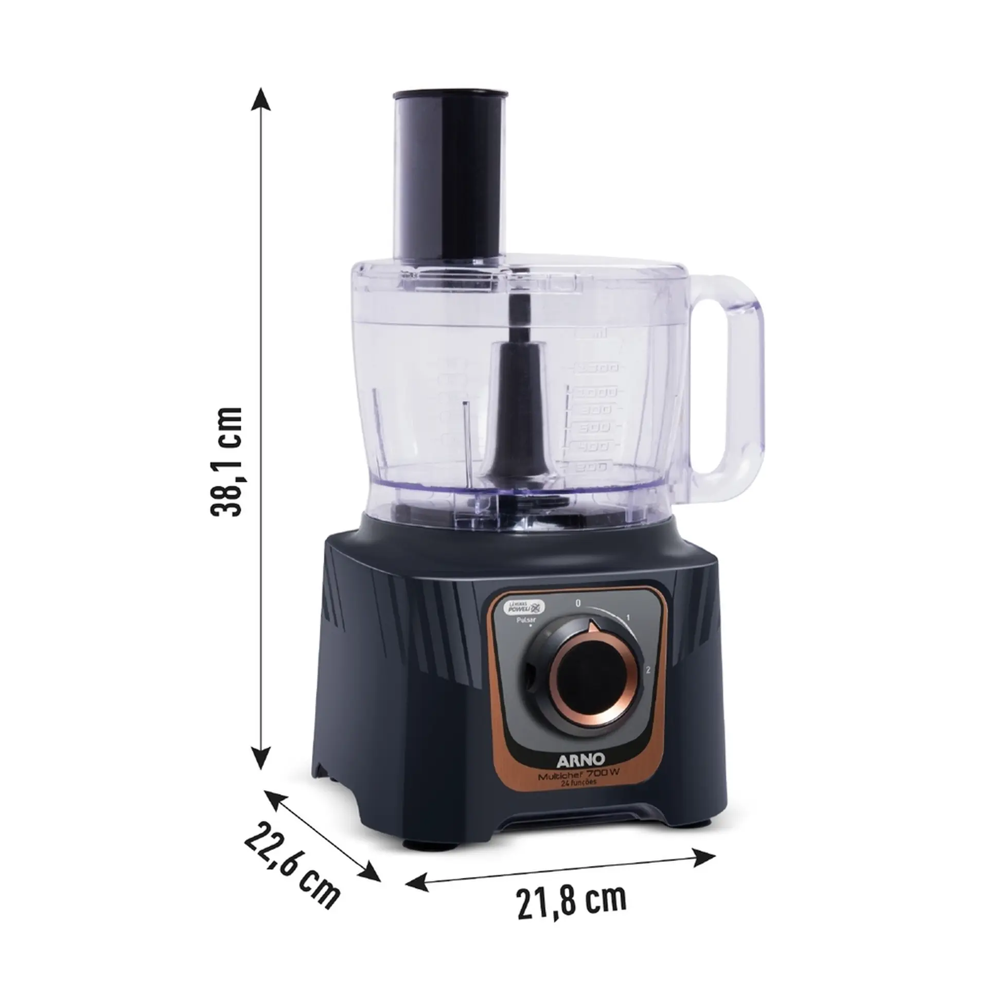 Multiprocessador de Alimentos Arno Multichef 7em1 700W 24 Funções MP72 - Cinza - 110 Volts