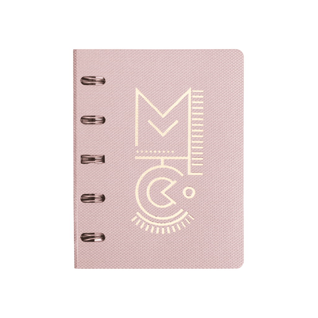 Caderno Ótima Systemflex Mettalic Mini 70 Folhas Rosa