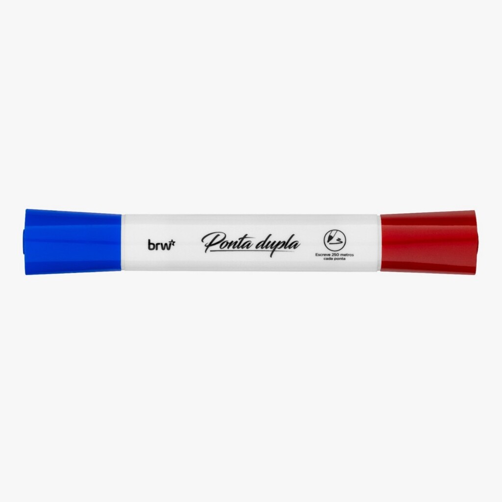 Caneta Quadro Branco 5mm Caixa com 12 Unidades Azul e Vermelho - BRW - CA3020