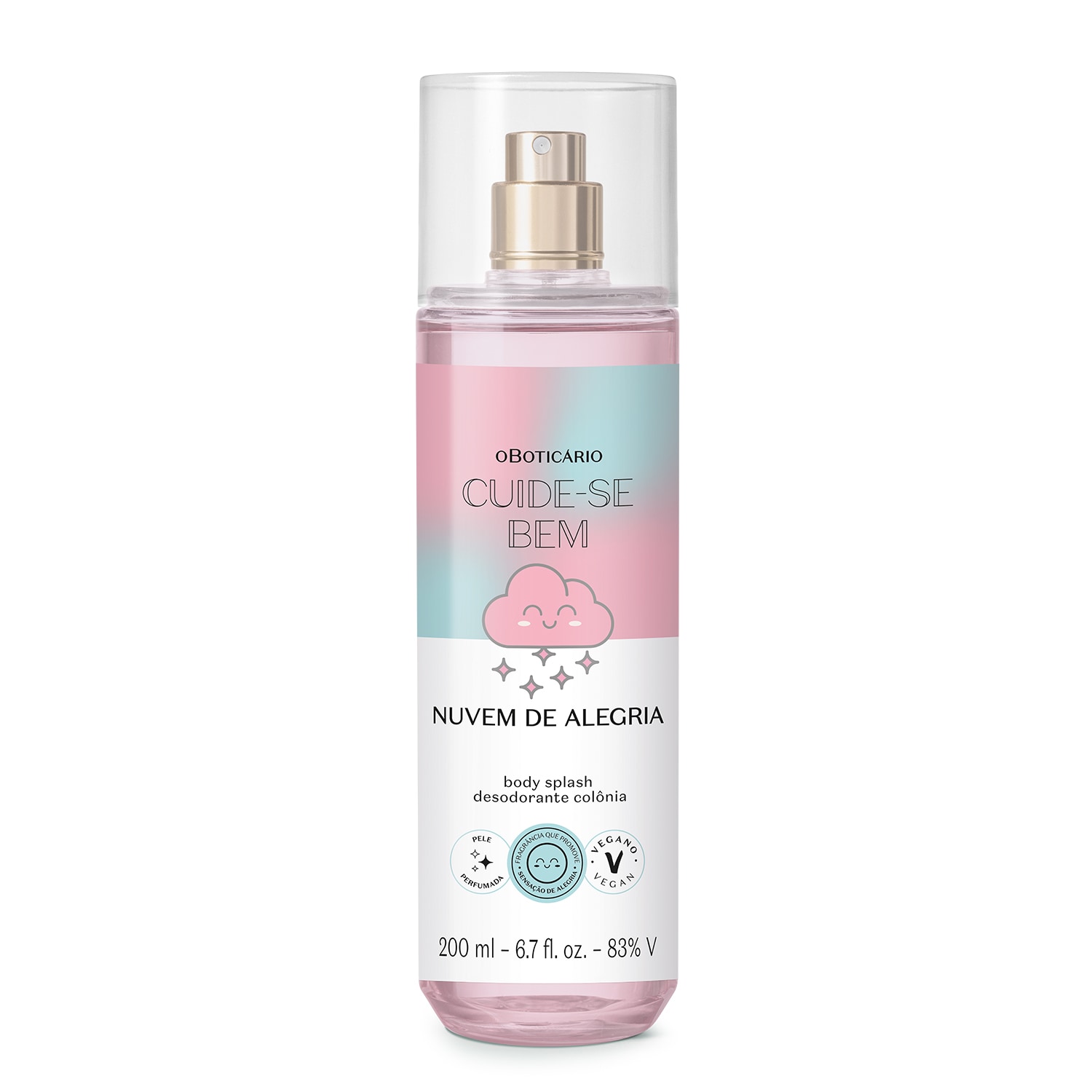 Body Splash Desodrante Colônia Cuide-se Bem Nuvem de Alegria 200ml