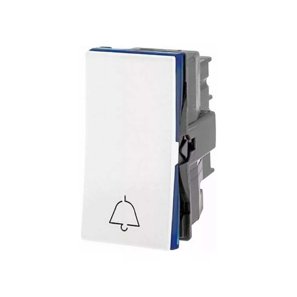 Interruptor 1 Pulsador Campainha Módulo 2A 250V Pial Plus+ I Legrand Branco - 611012BC